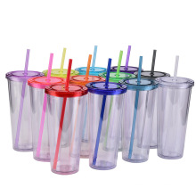 Tasse de paille en plastique de 24 oz